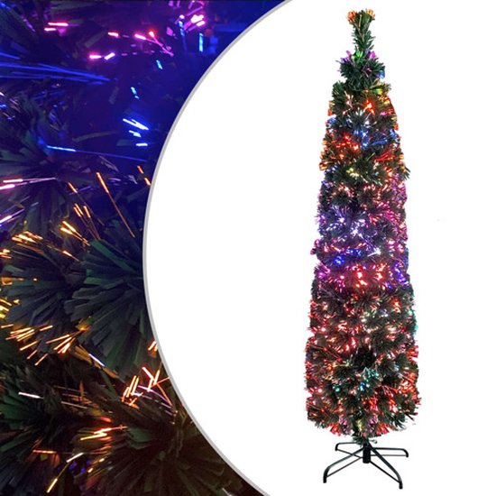 vidaXL Kunstkerstboom Glasvezel 240 cm Smal Met Standaard