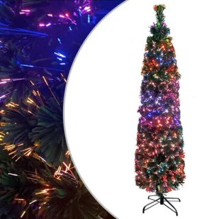 vidaXL Kunstkerstboom Glasvezel 240 cm Smal Met Standaard