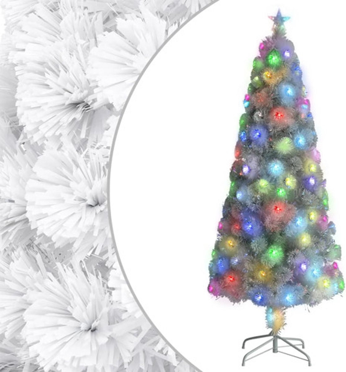 vidaXL Kunstkerstboom glasvezel wit 210 cm