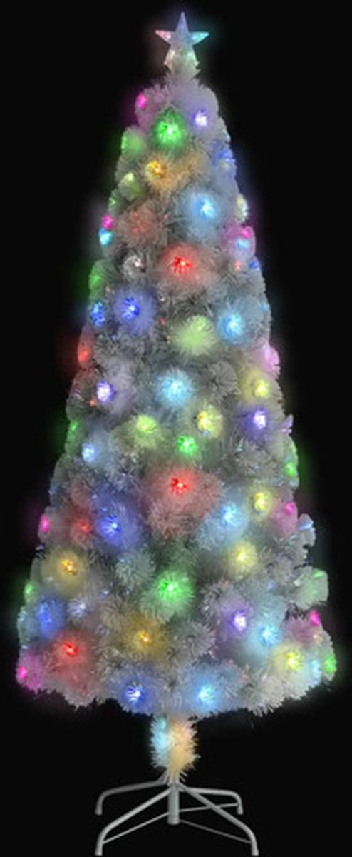 vidaXL Kunstkerstboom glasvezel wit 210 cm