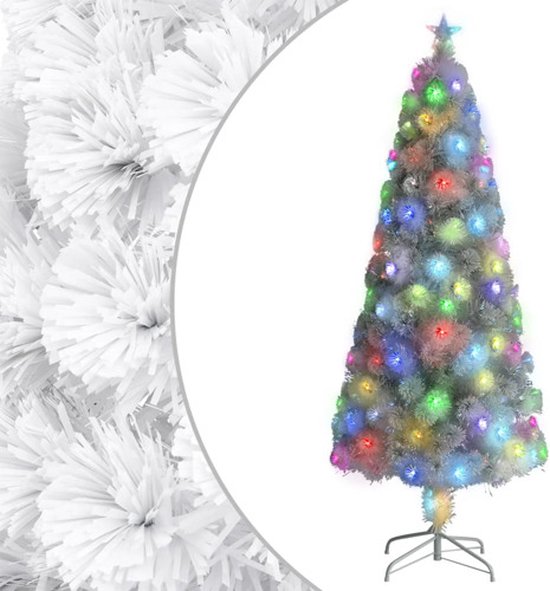 vidaXL Kunstkerstboom glasvezel wit 210 cm