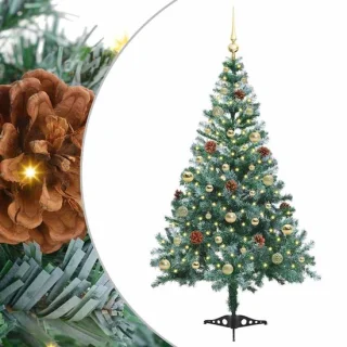 vidaXL kunstkerstboom - groen - 150 cm - PVC en staal