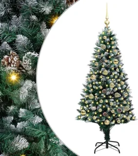 vidaXL kunstkerstboom groen 150 cm PVC en staal