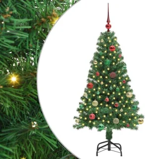 vidaXL kunstkerstboom groen 150 cm PVC staal kunststof