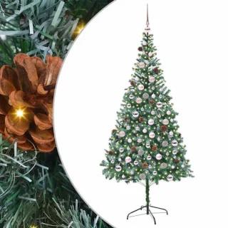 vidaXL kunstkerstboom groen 210 cm PVC en staal