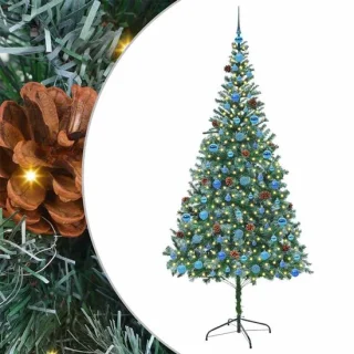 vidaXL Kunstkerstboom groen 210 cm PVC en staal