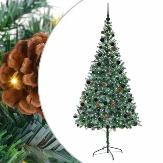 vidaXL Kunstkerstboom groen 210 cm PVC en staal