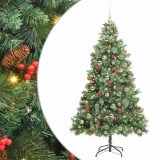 vidaXL kunstkerstboom groen 300 cm met warmwitte ledverlichting