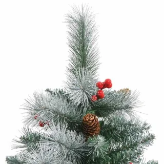 vidaXL kunstkerstboom groen en wit 180 cm