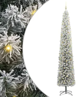 vidaXL kunstkerstboom groen en wit 300 cm