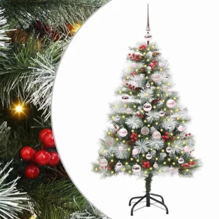 vidaXL Kunstkerstboom groen-wit 120 cm