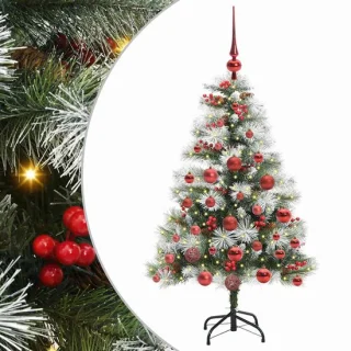 vidaXL Kunstkerstboom groen-wit 120 cm