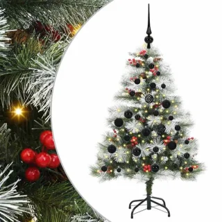 vidaXL Kunstkerstboom groen-wit 120 cm