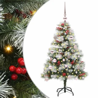 vidaXL Kunstkerstboom groen-wit 150 cm