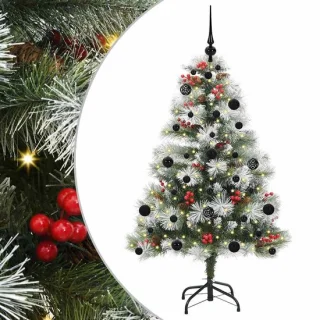 vidaXL kunstkerstboom groen-wit 150 cm