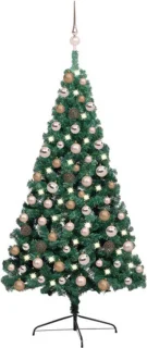 vidaXL Kunstkerstboom Half 120 cm Groen