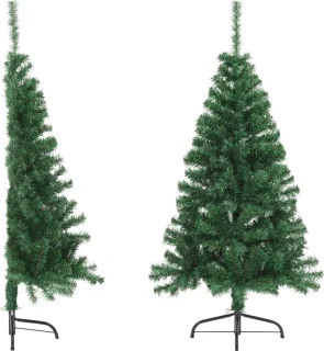 vidaXL Kunstkerstboom half 120 cm PVC groen