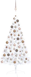 vidaXL Kunstkerstboom Half 120 cm Wit