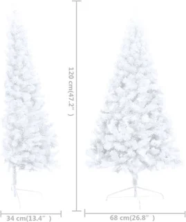 vidaXL Kunstkerstboom Half 120 cm Wit