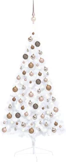 vidaXL Kunstkerstboom Half 120 cm Wit