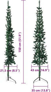 vidaXL Kunstkerstboom half 150 cm groen