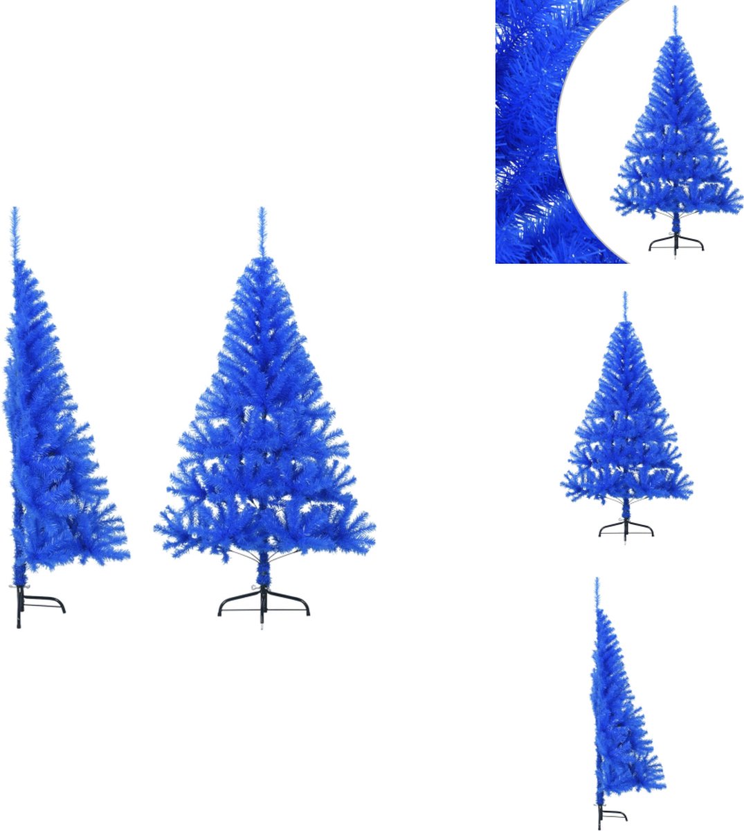 vidaXL Kunstkerstboom half 150 cm PVC blauw