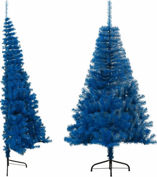 vidaXL Kunstkerstboom half 150 cm PVC blauw