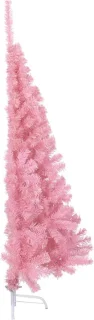 vidaXL Kunstkerstboom half 150 cm roze PVC met standaard