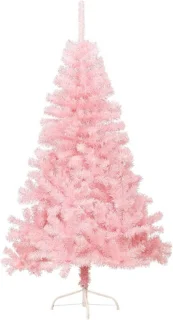 vidaXL Kunstkerstboom half 150 cm roze PVC met standaard