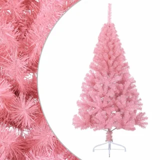 vidaXL Kunstkerstboom half 150 cm roze PVC met standaard