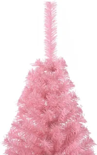 vidaXL Kunstkerstboom half 150 cm roze PVC met standaard