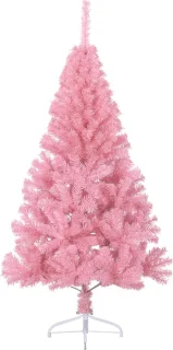 vidaXL Kunstkerstboom half 150 cm roze PVC met standaard