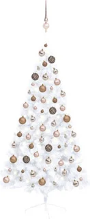 vidaXL Kunstkerstboom half 150 cm wit