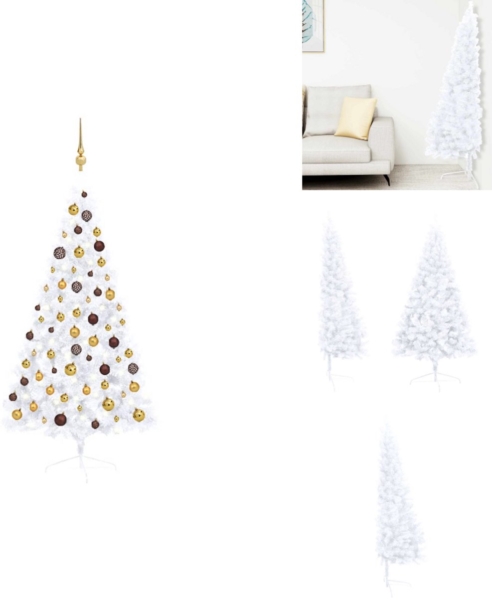 vidaXL Kunstkerstboom Half 150 cm Wit