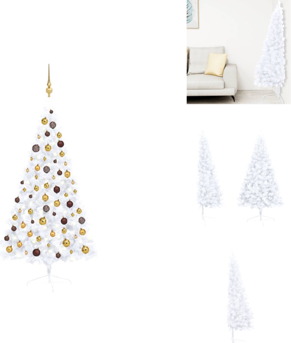 vidaXL Kunstkerstboom Half 150 cm Wit