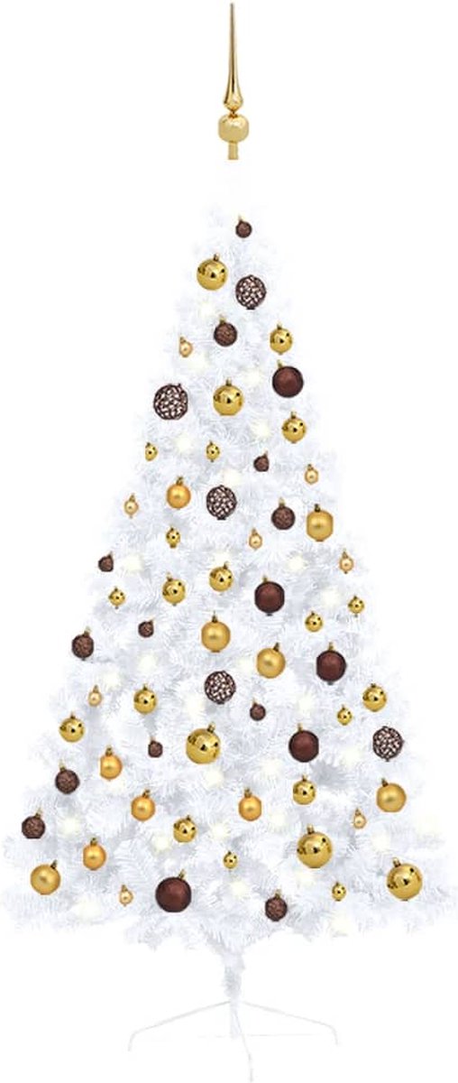 vidaXL Kunstkerstboom Half 150 cm Wit