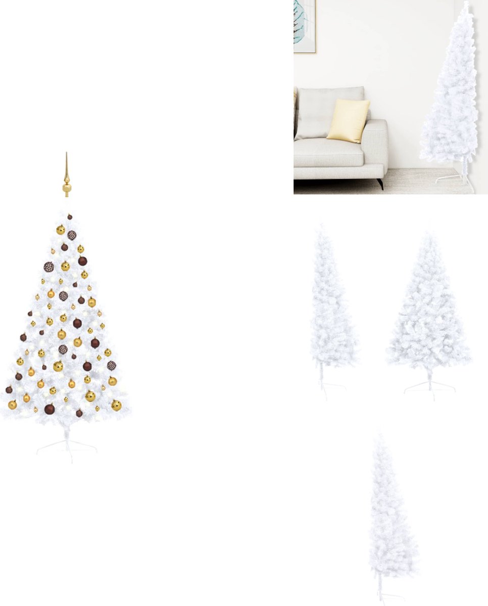 vidaXL Kunstkerstboom Half 150 cm Wit