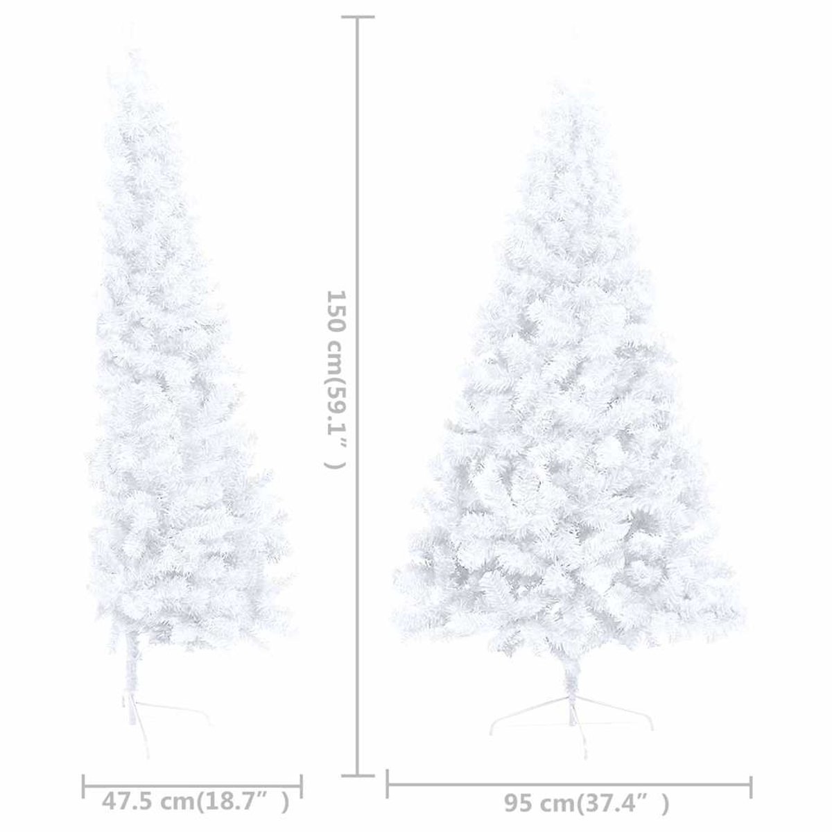 vidaXL Kunstkerstboom Half 150 cm Wit