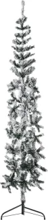vidaXL Kunstkerstboom half 180 cm met sneeuw smal