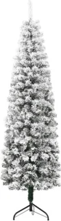 vidaXL Kunstkerstboom half 180 cm met sneeuw smal