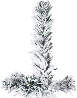 vidaXL Kunstkerstboom half 180 cm met sneeuw smal