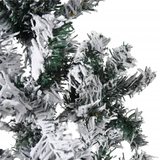 vidaXL Kunstkerstboom half 180 cm met sneeuw smal