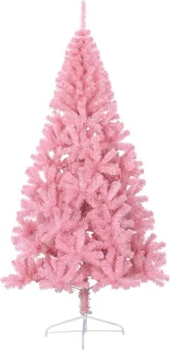vidaXL Kunstkerstboom half 180 cm PVC roze