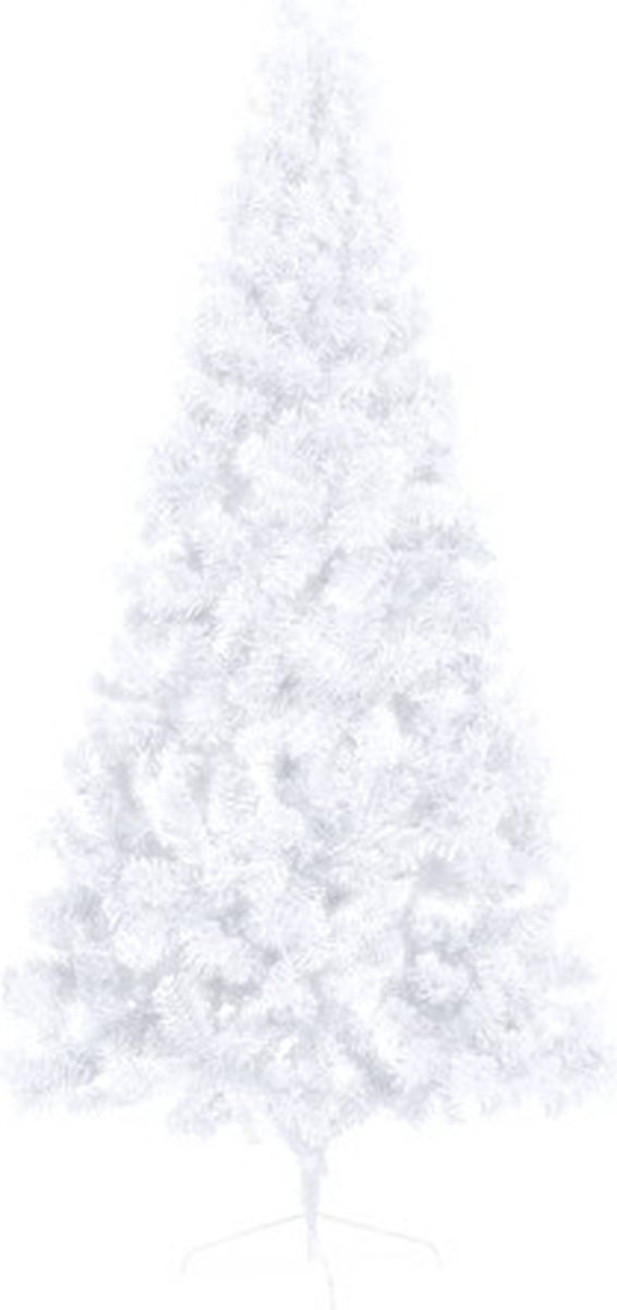 vidaXL Kunstkerstboom half 180 cm wit PVC met standaard