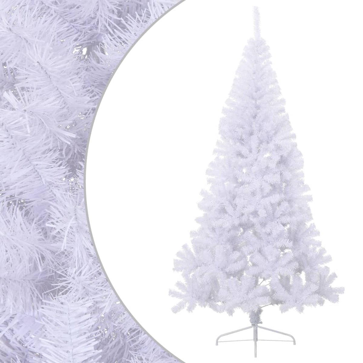 vidaXL Kunstkerstboom half 180 cm wit PVC met standaard