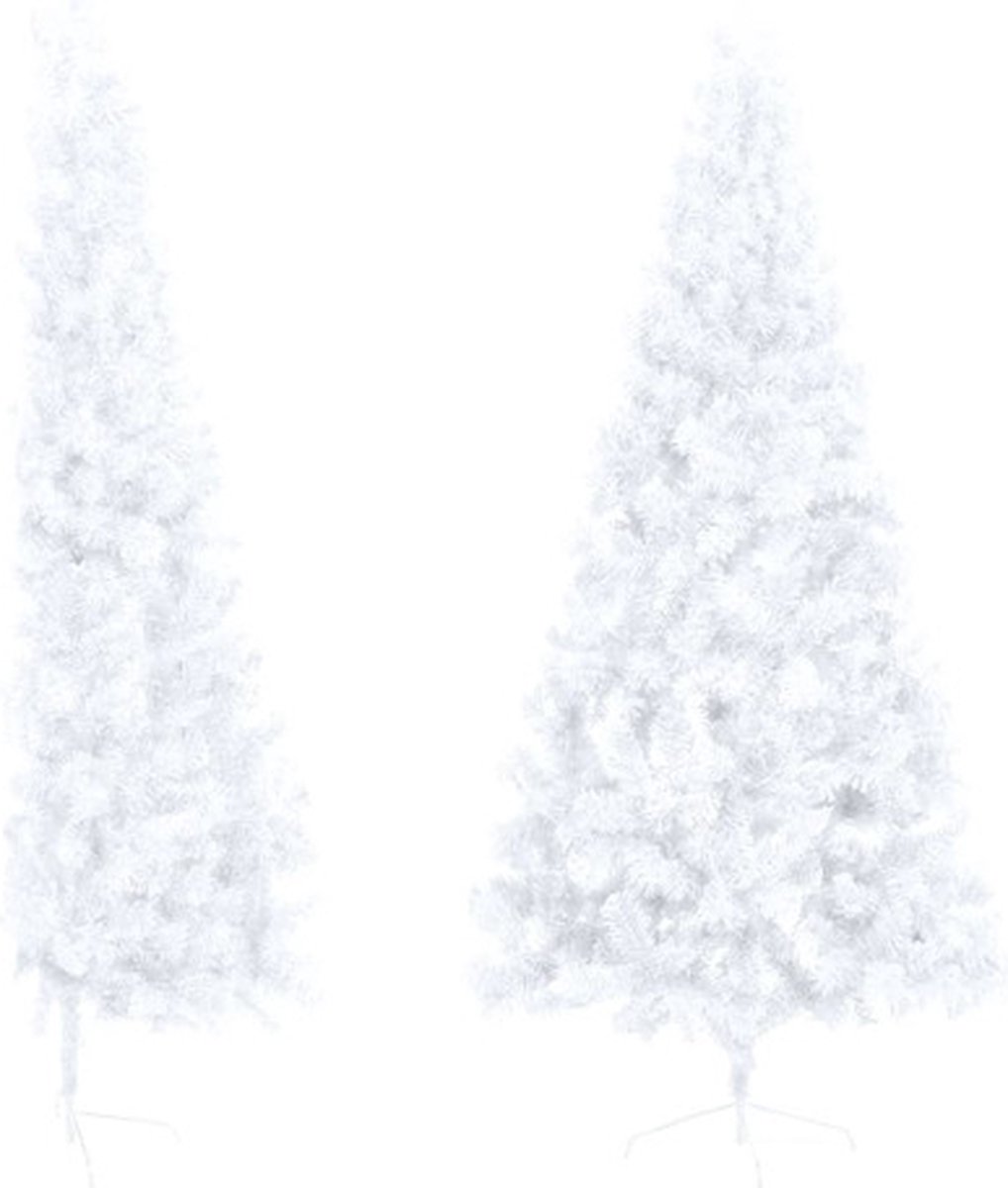 vidaXL Kunstkerstboom half 180 cm wit PVC met standaard