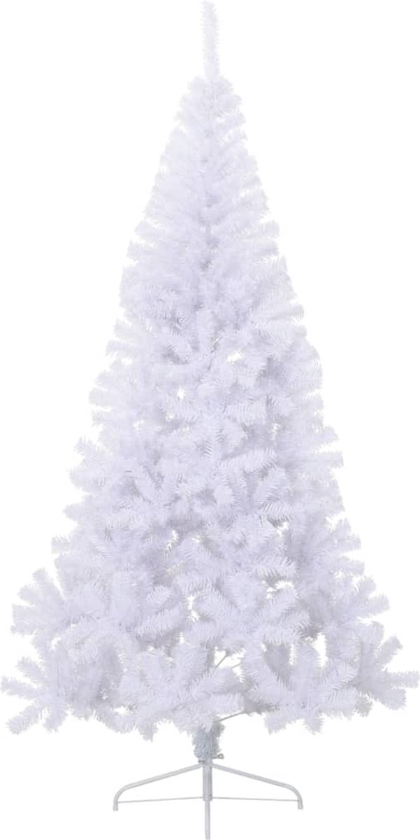 vidaXL Kunstkerstboom half 180 cm wit PVC met standaard