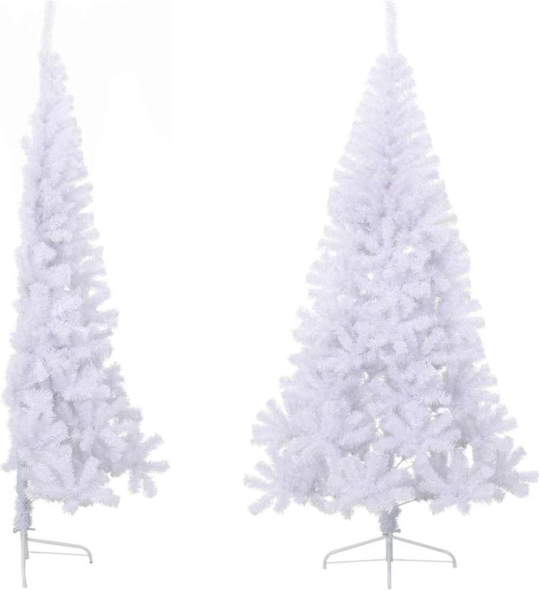 vidaXL Kunstkerstboom half 180 cm wit PVC met standaard