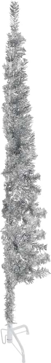 vidaXL Kunstkerstboom Half 180 cm Zilverkleurig