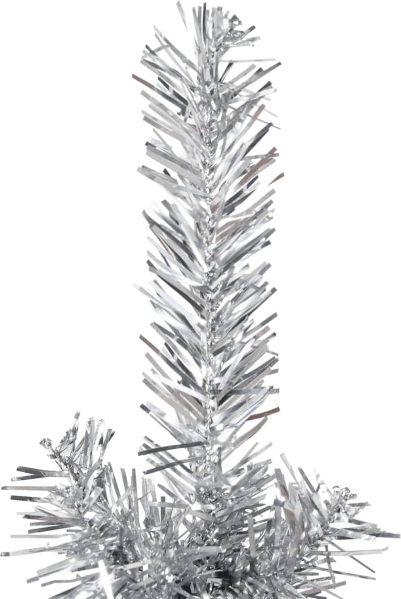 vidaXL Kunstkerstboom Half 180 cm Zilverkleurig